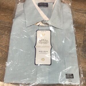 NWT Eagle Shirtmakers Non-Iron Regular Fit Dress Shirt in Size 17 1/2 36-37